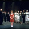 Sandy Faison as Grace (L), Andrea McArdle as Annie (C) and Reid Shelton as Daddy Warbucks (2L) in a scene from the Broadway production of the musical "Annie."