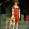 Actress Andrea McArdle as Annie w. Sandy in a scene from the Broadway production of the musical "Annie."