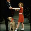 Actors Andrea McArdle as Annie and Reid Shelton as Daddy Warbucks w. Sandy in a scene from the Broadway production of the musical "Annie."