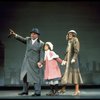 Actors Andrea McArdle as Annie and Reid Shelton as Daddy Warbucks and Sandy Faison as Grace in a scene from the Broadway production of the musical "Annie."