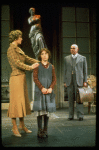 Actors Andrea McArdle as Annie and Reid Shelton as Daddy Warbucks and Sandy Faison as Grace in a scene from the Broadway production of the musical "Annie."