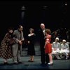 Actors Andrea McArdle as Annie and Reid Shelton as Daddy Warbucks and Sandy Faison as Grace (C) in a scene from the Broadway production of the musical "Annie."