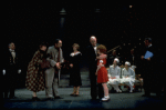 Actors Andrea McArdle as Annie and Reid Shelton as Daddy Warbucks and Sandy Faison as Grace (C) in a scene from the Broadway production of the musical "Annie."