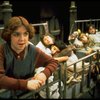 Actress Andrea McArdle as Annie (L) w. Danielle Brisebois (3L) and orphans in a scene from the Broadway production of the musical "Annie."