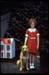Actress Shelley Bruce as Annie w. Sandy in a scene from the Broadway production of the musical "Annie."
