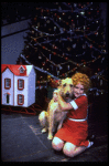 Actress Shelley Bruce as Annie w. Sandy in a scene from the Broadway production of the musical "Annie."