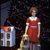 Actress Shelley Bruce as Annie w. Sandy in a scene from the Broadway production of the musical "Annie."