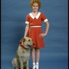 Actress Shelley Bruce as Annie w. Sandy in a scene from the Broadway production of the musical "Annie."