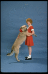 Actress Shelley Bruce as Annie w. Sandy in a scene from the Broadway production of the musical "Annie."