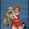 Actress Shelley Bruce as Annie w. Sandy in a scene from the Broadway production of the musical "Annie."