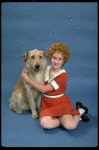 Actress Shelley Bruce as Annie w. Sandy in a scene from the Broadway production of the musical "Annie."