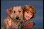 Actress Shelley Bruce as Annie w. Sandy in a scene from the Broadway production of the musical "Annie."