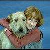 Actress Shelley Bruce as Annie w. Sandy in a scene from the Broadway production of the musical "Annie."