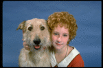 Actress Shelley Bruce as Annie w. Sandy in a scene from the Broadway production of the musical "Annie."