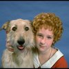 Actress Shelley Bruce as Annie w. Sandy in a scene from the Broadway production of the musical "Annie."