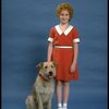 Actress Shelley Bruce as Annie w. Sandy in a scene from the Broadway production of the musical "Annie."