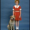 Actress Shelley Bruce as Annie w. Sandy in a scene from the Broadway production of the musical "Annie."