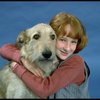 Actress Shelley Bruce as Annie w. Sandy in a scene from the Broadway production of the musical "Annie."