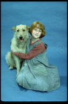 Actress Shelley Bruce as Annie w. Sandy in a scene from the Broadway production of the musical "Annie."