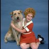 Actress Shelley Bruce as Annie w. Sandy in a scene from the Broadway production of the musical "Annie."