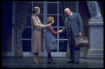 Shelley Bruce as Annie, Reid Shelton as Daddy Warbucks and Sandy Faison as Grace in a scene from the Broadway production of the musical "Annie."
