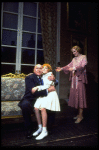 Shelley Bruce as Annie, Reid Shelton as Daddy Warbucks and Sandy Faison as Grace in a scene from the Broadway production of the musical "Annie."