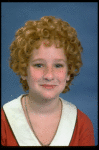 Actress Shelley Bruce as Annie in a scene from the Broadway production of the musical "Annie."