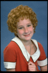 Actress Shelley Bruce as Annie in a scene from the Broadway production of the musical "Annie."