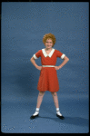 Actress Shelley Bruce as Annie in a scene from the Broadway production of the musical "Annie."