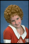 Actress Shelley Bruce as Annie in a scene from the Broadway production of the musical "Annie."