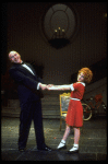 Actors Shelley Bruce as Annie and Reid Shelton as Daddy Warbucks in a scene from the Broadway production of the musical "Annie."