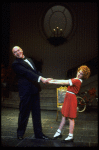 Actors Shelley Bruce as Annie and Reid Shelton as Daddy Warbucks in a scene from the Broadway production of the musical "Annie."