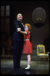 Actors Shelley Bruce as Annie and Reid Shelton as Daddy Warbucks in a scene from the Broadway production of the musical "Annie."