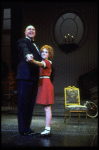 Actors Shelley Bruce as Annie and Reid Shelton as Daddy Warbucks in a scene from the Broadway production of the musical "Annie."