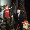 Actors Shelley Bruce as Annie and Reid Shelton as Daddy Warbucks in a scene from the Broadway production of the musical "Annie."