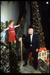 Actors Shelley Bruce as Annie and Reid Shelton as Daddy Warbucks in a scene from the Broadway production of the musical "Annie."