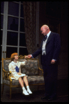 Actors Shelley Bruce as Annie and Reid Shelton as Daddy Warbucks in a scene from the Broadway production of the musical "Annie."