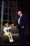 Actors Shelley Bruce as Annie and Reid Shelton as Daddy Warbucks in a scene from the Broadway production of the musical "Annie."