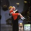 Actors Shelley Bruce as Annie and Reid Shelton as Daddy Warbucks w. Sandy in a scene from the Broadway production of the musical "Annie."