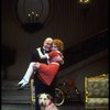 Actors Shelley Bruce as Annie and Reid Shelton as Daddy Warbucks w. Sandy in a scene from the Broadway production of the musical "Annie."