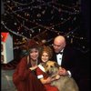 Shelley Bruce as Annie, Reid Shelton as Daddy Warbucks and Dorothy Loudon as Miss Hannigan w. Sandy in a scene from the Broadway production of the musical "Annie."