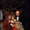 Shelley Bruce as Annie, Reid Shelton as Daddy Warbucks and Dorothy Loudon as Miss Hannigan w. Sandy in a scene from the Broadway production of the musical "Annie."