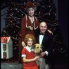 Shelley Bruce as Annie, Reid Shelton as Daddy Warbucks and Dorothy Loudon as Miss Hannigan w. Sandy in a scene from the Broadway production of the musical "Annie."