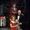 Shelley Bruce as Annie, Reid Shelton as Daddy Warbucks and Dorothy Loudon as Miss Hannigan w. Sandy in a scene from the Broadway production of the musical "Annie."