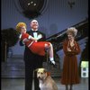 Shelley Bruce as Annie, Reid Shelton as Daddy Warbucks and Dorothy Loudon as Miss Hannigan w. Sandy in a scene from the Broadway production of the musical "Annie."