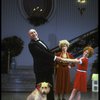 Shelley Bruce as Annie, Reid Shelton as Daddy Warbucks and Dorothy Loudon as Miss Hannigan w. Sandy in a scene from the Broadway production of the musical "Annie."