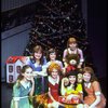 Shelley Bruce as Annie (3L) w. Sandy, (2R) Danielle Brisebois, Sarah Jessica Parker (L) and orphans in a scene from the Broadway production of the musical "Annie." 
