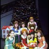 Shelley Bruce as Annie (3L) w. Sandy, (2R) Danielle Brisebois, Sarah Jessica Parker (L) and orphans in a scene from the Broadway production of the musical "Annie." 
