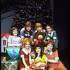 Shelley Bruce as Annie w. Sandy, Danielle Brisebois Sarah Jessica Parker and orphans in a scene from the Broadway production of the musical "Annie."