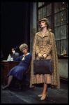 R-L) Actresses Dorothy Loudon as Miss Hannigan and Sandy Faison as Grace in a scene from the Broadway production of the musical "Annie."